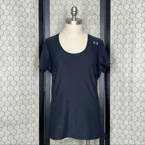Under Armour Semi-Fitted Cold Black HeatGear Short Sleeve Top